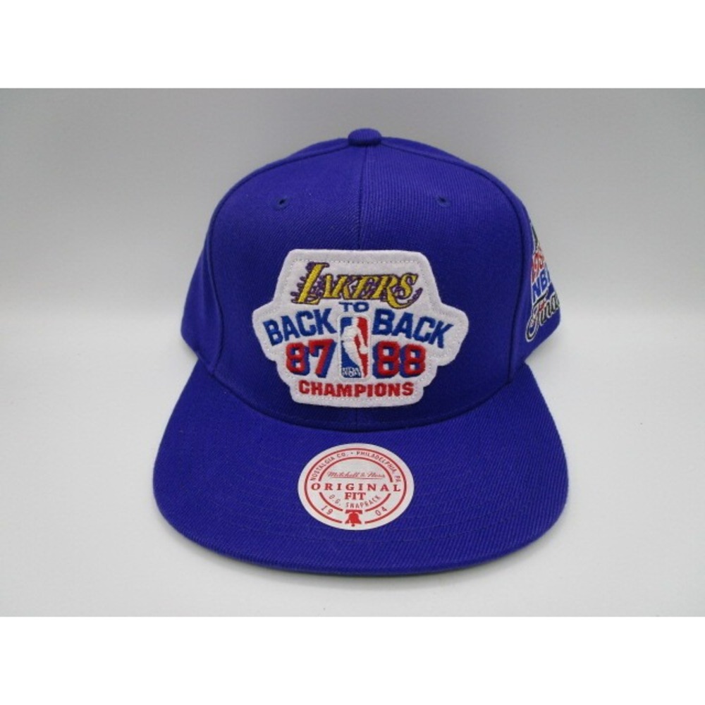 Mitchell & Ness Los Angeles Lakers HWC Back To Back Champions Snapback Hat 87-88